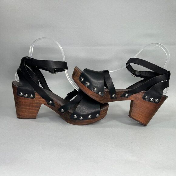 Free People Black and Brown Heeled Sandals - Picture 7 of 13